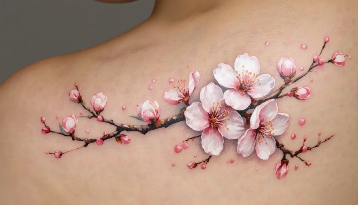 découvrez le tatouage fleur de cerisier, un symbole délicat qui célèbre l'éphémérité et la beauté naturelle. parfait pour exprimer la fragilité de la vie avec élégance.